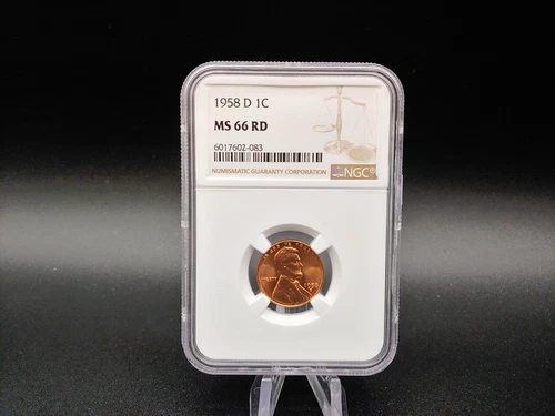 1958-D Lincoln Wheat Cent Penny 1c NGC MS66 RD - FREE Shipping!