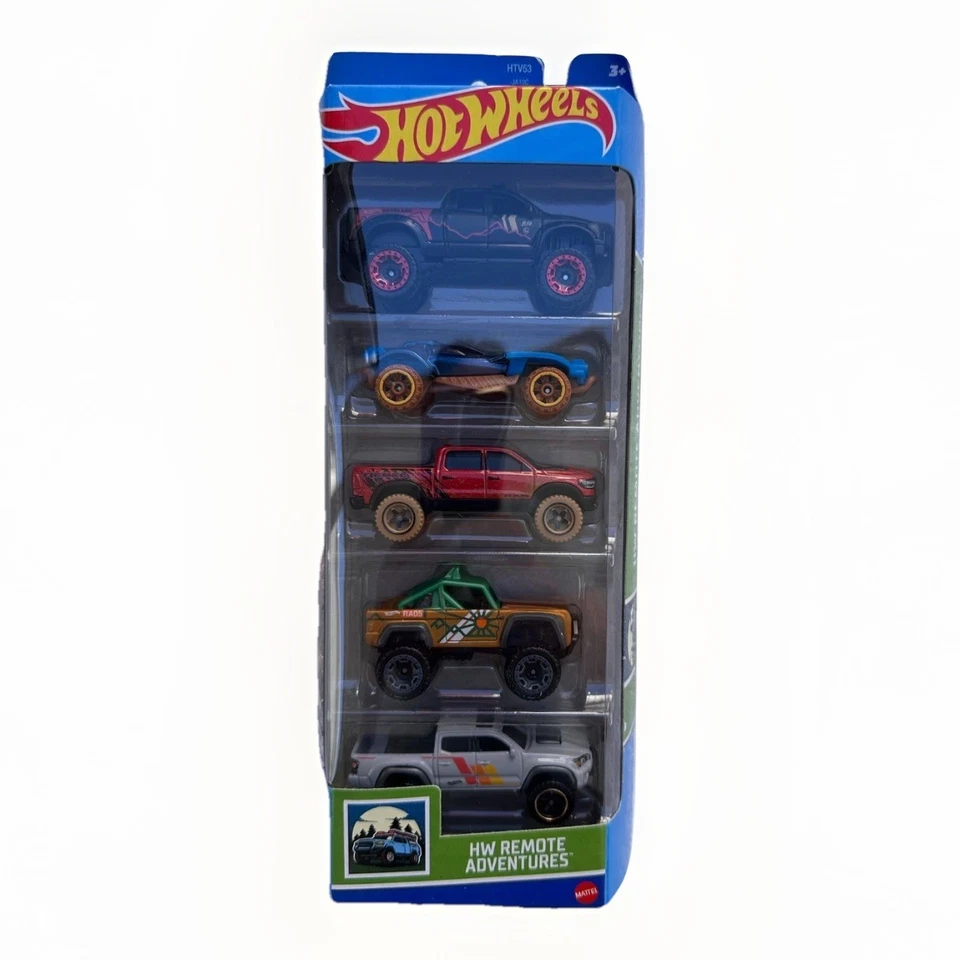 Pacote com 5 Hot Wheels Mattel Toyota, Dune & Ram carros de metal fundido HW Remote Adventures - Imagem 2 de 4