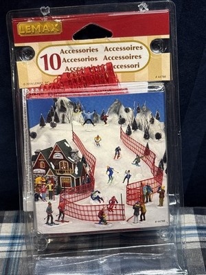 Lemax Village Collection Ski Racing Net Set of 10# 44788.      A72