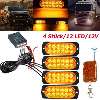 4 X LED Auto Frontblitzer Orange Blitzlicht Warnleuchte LKW Strobe Licht DC 12V