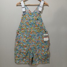 DULUTH TRADING Heirloom Gardening Short Overalls Large NWT Ditsy Garden Floral