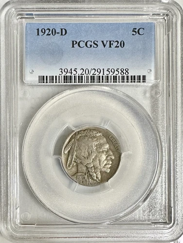 1920 D BUFFALO NICKEL PCGS VF20