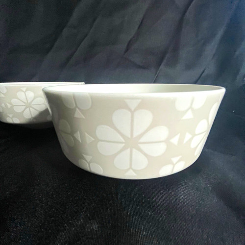 Kate Spade New York Lenox Spade Flower Platinum All Purpose Bowls Set of 2 GUC