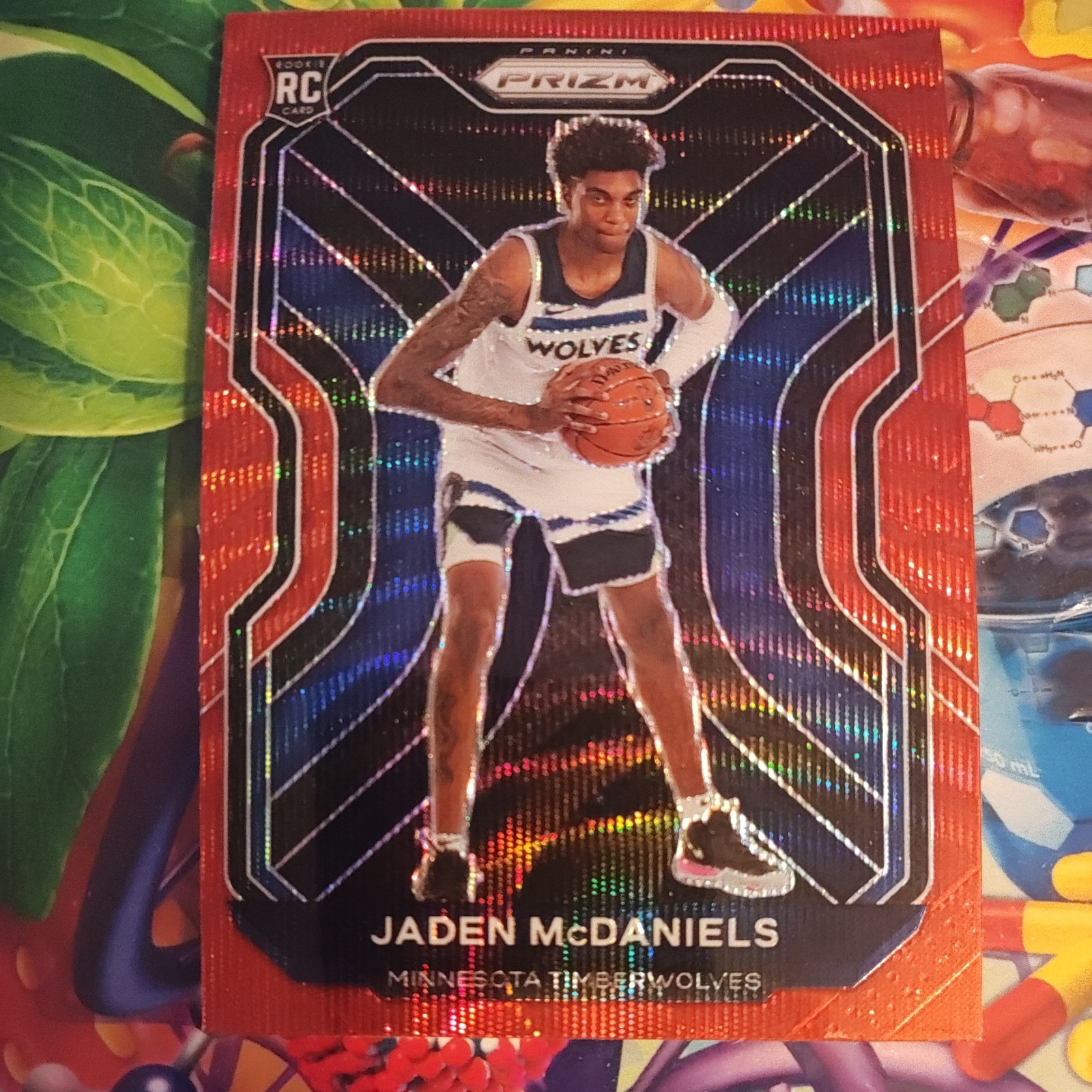2020-21 Prizm Jaden McDaniels Red Wave RC #277 Minnesota Timberwolves