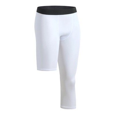 3/4 Compression Pants Men Basketball Leggins With Knee Pads