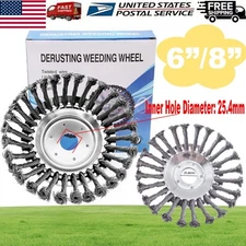 6"/8" Derusting Weeding Wheel Steel Wire Weeding Grass Trimmer Head Brush Cutter