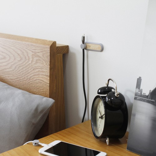 Wood Grain Solid Wire Clip Cord Management Magnetic Cable Organizer - 第 7/11 張圖片
