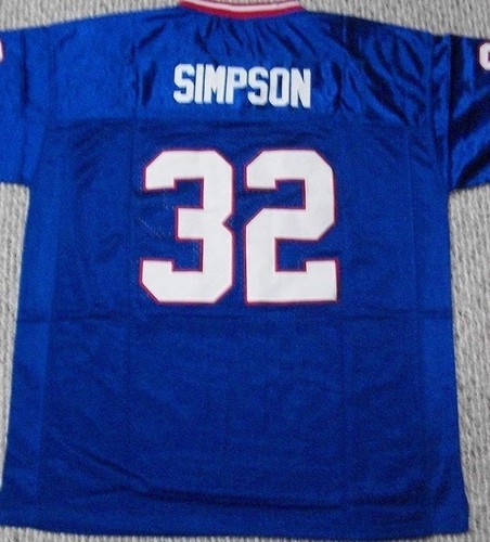 O.J. Maglia Simpson #32 Buffalo Bills MEDIA calcio nuova in confezione CUCITA