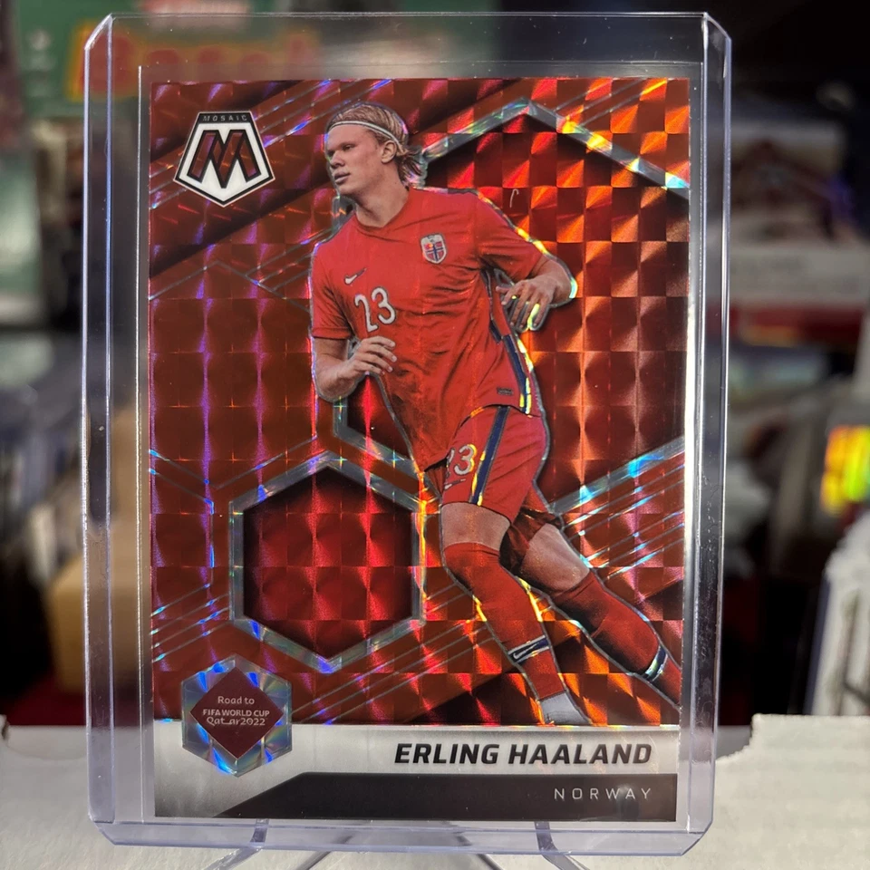 Erling Haaland 2021-22 Panini Mosaic FIFA World Cup Red Color Match SSP ⭐️ MINT - Image 3 of 4