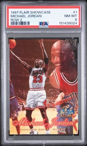 1997 FLAIR SHOWCASE ROW 2 #1 MICHAEL JORDAN PSA 8