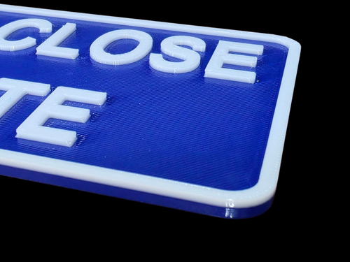 Please Close The Portail 3D Signe Extérieur Petg Adhésif Étanche Plaque 200x90mm - Photo 3 sur 4