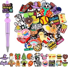 Silicone Focal Beads Pack for DIY Jewelry, Keychains, and Bracelets
