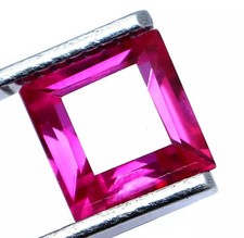 Natural 25 Ct Pink Sapphire Faceted Ceylon Princess Cut Certified Loose Gemstone
