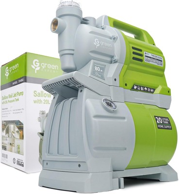 Green Expert Booster Pump Sytem, 1HP Shallow Well Pump with Pressure Tank, Uniqu