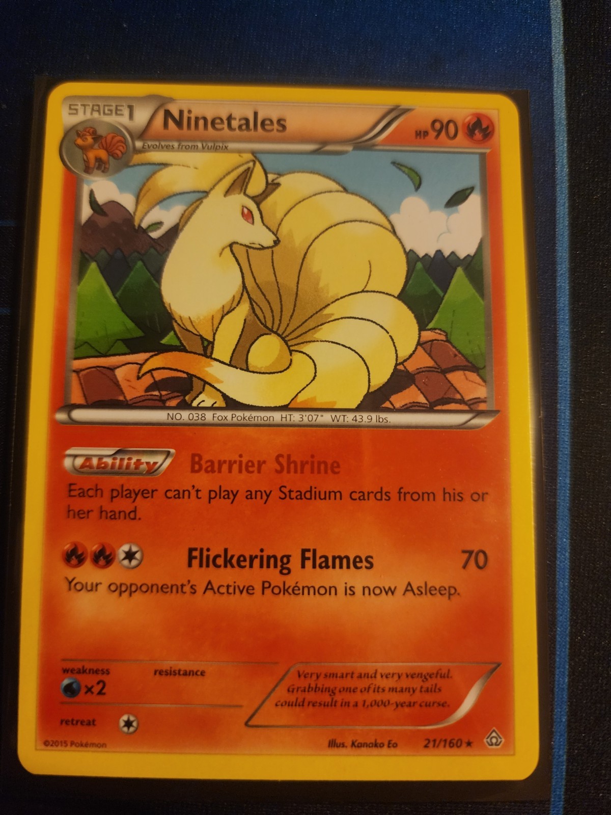 Pokémon TCG Ninetales Primal Clash 21/160 Regular Rare NM