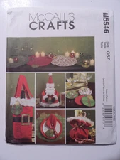 McCalls M5546 Christmas Seasonal Table Decor Uncut Sewing Pattern