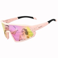 BangLong Sports Sunglasses for Men Women, Running Sun Glasses Pink