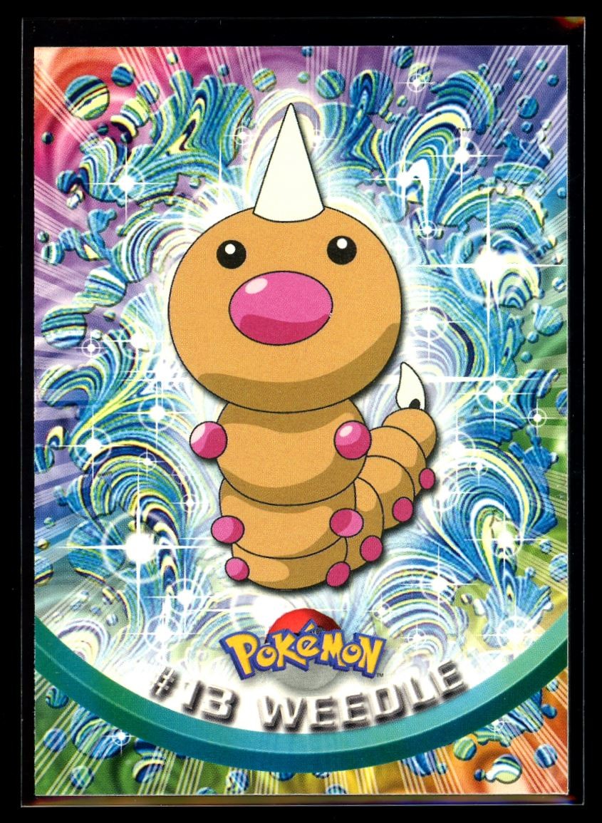 1999 Topps TV Animation Weedle #13 Green Logo Non Foil Pokemon Card