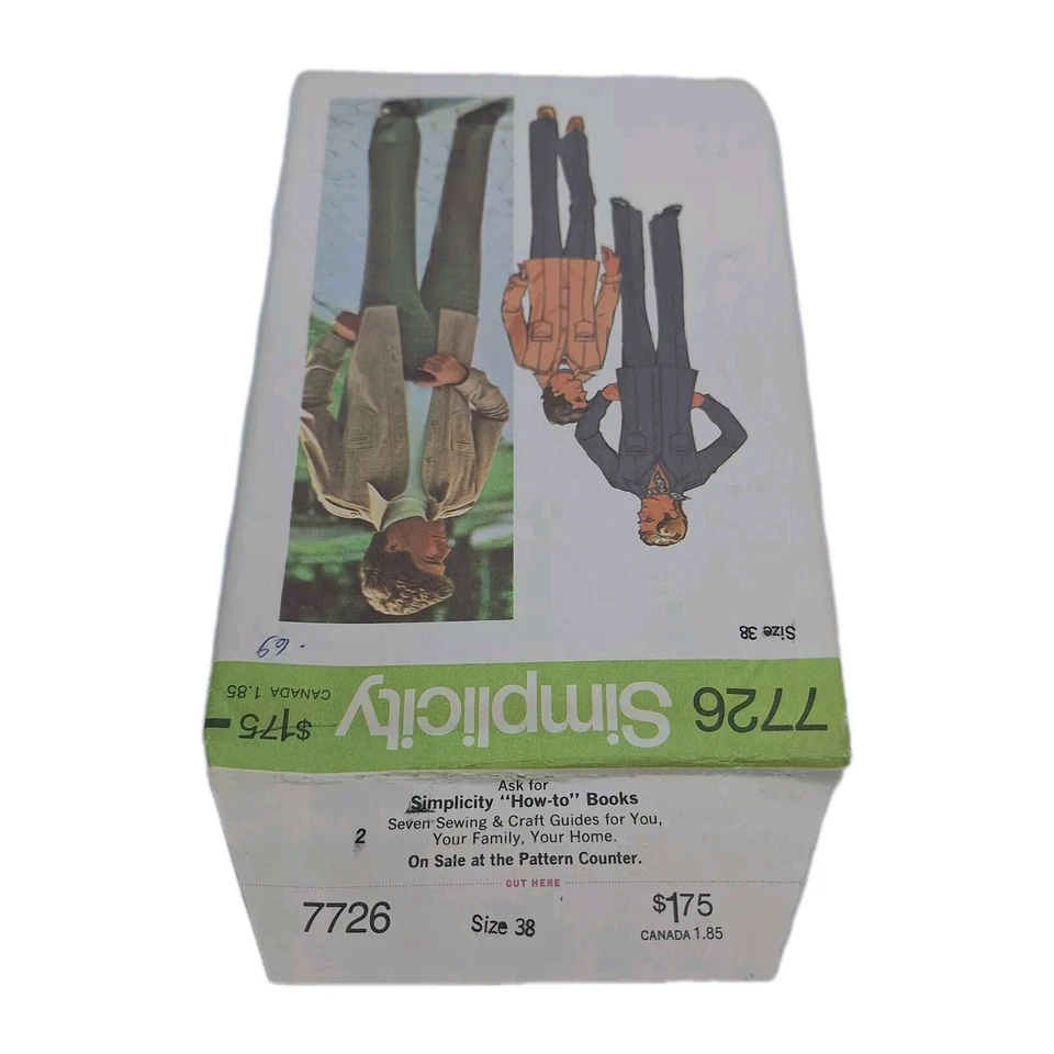 Simplicity 7726 VTG Mens Jacket Trousers Pants Sz 38 Pattern UC FF - Image 3 of 4