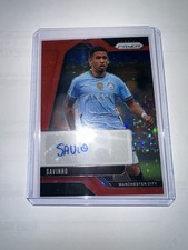 Panini Prizm 2024-25 Savinho Red Prizm Autograph Manchester City Soccer Card