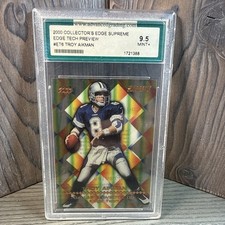 Troy Aikman 2000 Collectors Edge Supreme Tech Preview #ET6 graded AGS 9.5