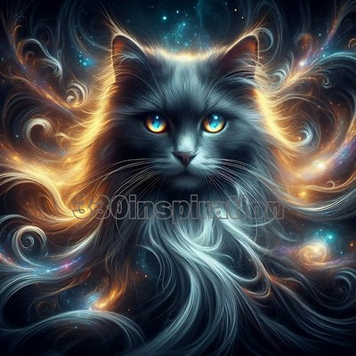 Digital Image Picture Photo Wallpaper Background Desktop Art Fantasy Cat #A520