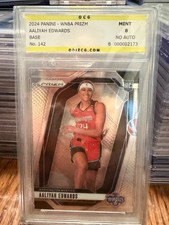 2024 Panini Prizm WNBA Aaliyah Edwards #142 rookie (RC) card in a mint 8