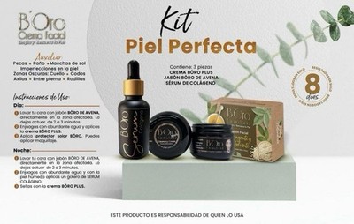 B Oro Kit Piel Perfecta Crema Facial Plus 39g Suero Colageno Y Jabon Miel Avena