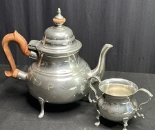 Kirk Stieff Pewter Tea Set Williamsburg Restoration CW-80-29 & CW84-29