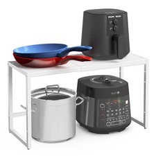 Expandable Kitchen Storage Shelves,110LBS Heavy Duty Metal Shelving Units and