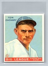 1983 Galasso 1933 Goudey Reprint #91 Tom Zachary Boston Braves Baseball Card