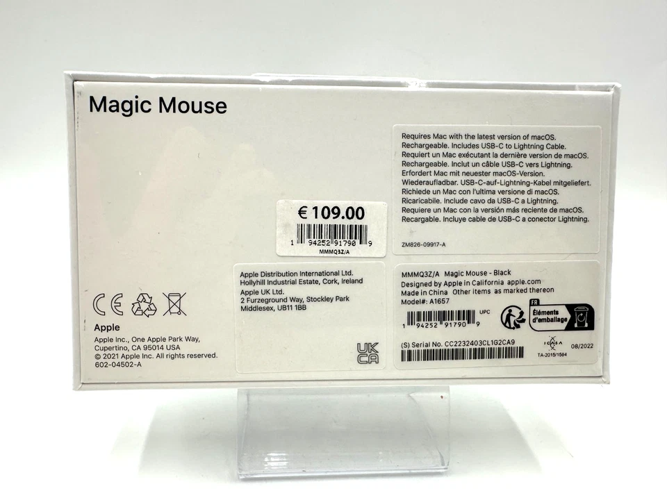 Apple Magic Mouse A1657 – Schwarz – Neu & OVP – versiegelt – USB-C auf Lightning - Bild 2 von 3