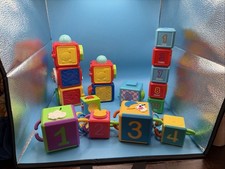 Fisher Price Playskool Baby Blocks Lot Stacking Learning Toys Numbers ABC