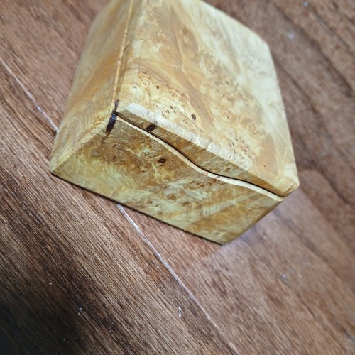 Vintage MCM Live Edge Burl Wood Trinket Box W Two Compartments - Picture 7 of 12