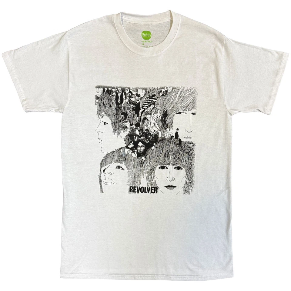 The Beatles Mens Revolver Album Cover White T-shirt Large