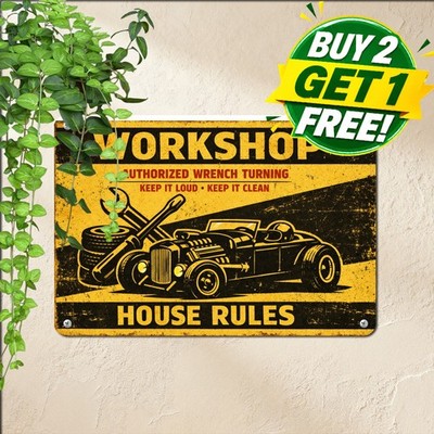 Legends My Garage Retro Car Theme Tin Sign Workshop Metal Wall Plaque Decor