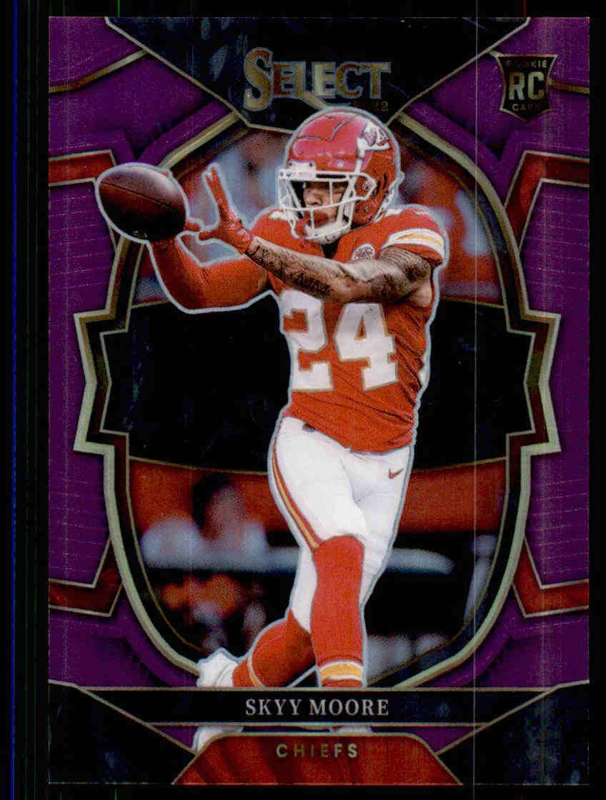 2022 Panini Select #21 Skyy Moore #/75 Purple Prizm Rookie