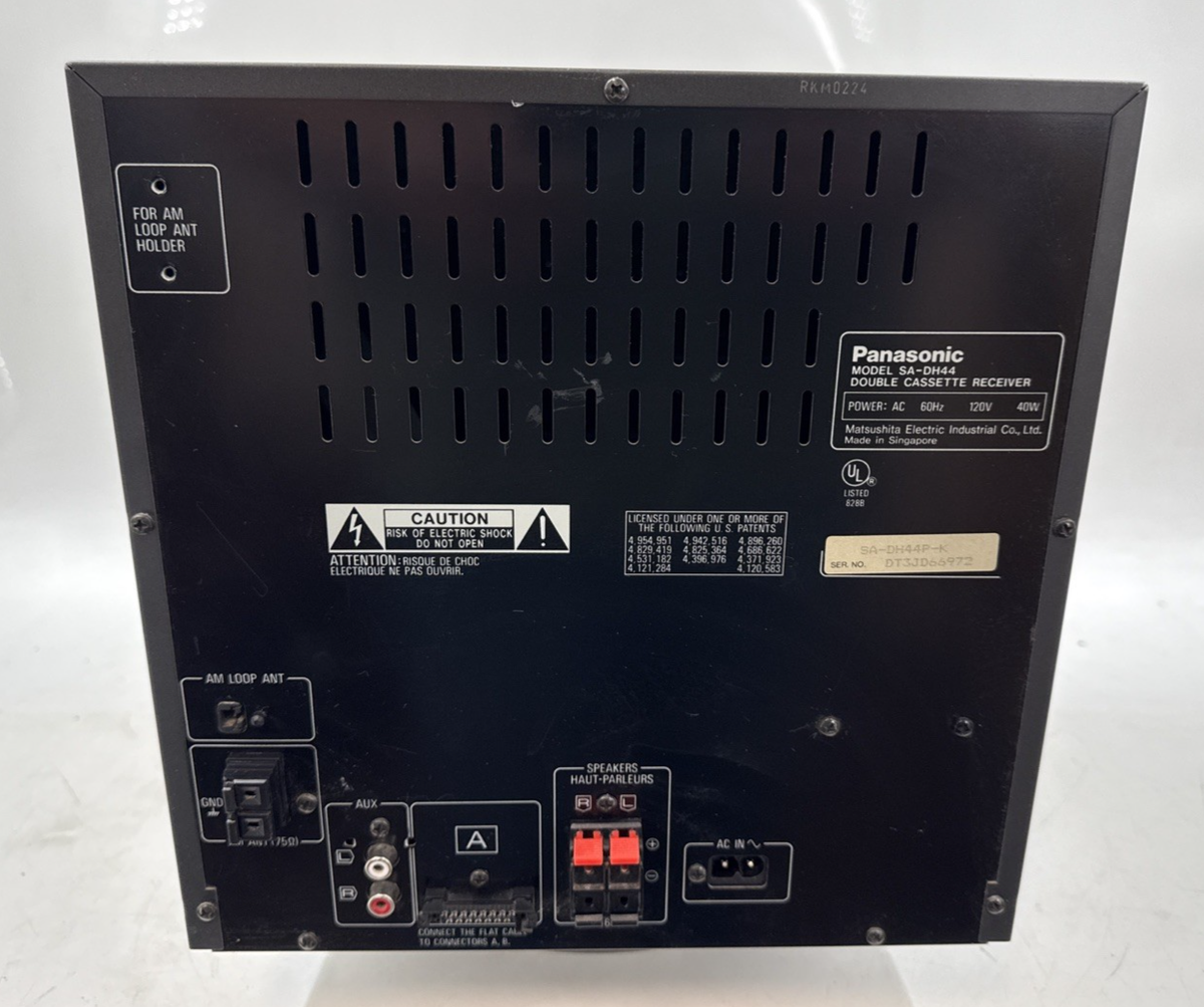 オーディオデッキ　Panasonic privateSELFIE Panasonic SA-DH44 Stereo Double Cassette Receiver Tested! EB-18935