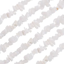 32 Inches 5-8mm Natural Chip Gemstone Strand Chips White 