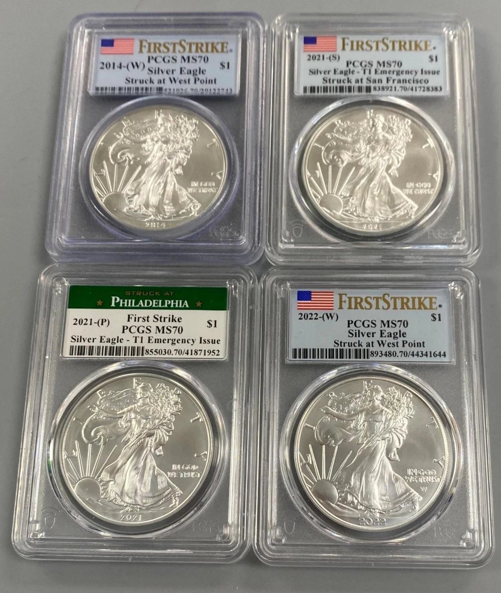 2014年 アメリカンイーグル銀貨 PCGS MS70 限定グリーンスラブ American Eagle MS 70 Graded 2014 Silver Bullion Coins for sale | eBay