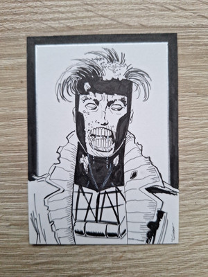 MARVEL ZOMBIES GAMBIT HANDGEZEICHNETE SKIZZENKARTE VON EVAN R DRISCOLL PSC ACEO