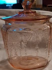 Vintage Pink Depression Glass Cookie Jar 1930's by Anchor Hocking