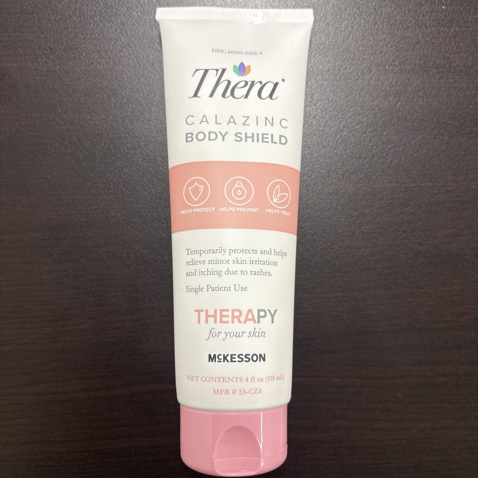 Crema protectora perfumada para la piel Thera Calazinc Body Shield 4 oz 53-CZ4, paquete de 12