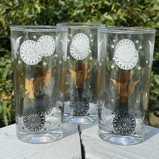 Lot of (3) Vintage Mid-Century Modern Anchor Hocking 'Americana' Eagle Tumblers