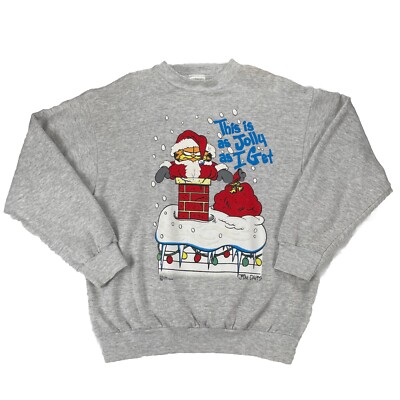 Vintage 1994 Garfield Christmas This Is as Jolly As I Get Sweatshirt Adult L
