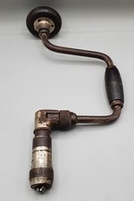 Vintage Millers Falls Ratcheting Drill Brace Hand Augar  Wood Handles USA B26