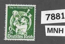 MNH stamp B188  Third Reich era Germany 1941 stamp collector's day  #7881