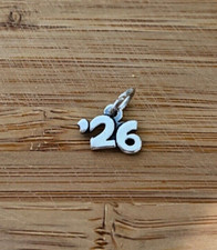 Sterling Silver 9x9mm Small '26 Birth Anniversary Wedding Graduation 2026 Charm