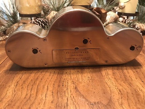 vintage art deco chrome 3 Time Zone Dashboard Light Up Pottery Barn Clock - Picture 2 of 6