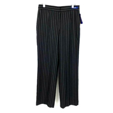 Pendleton Updated Classics 100 Virgin Wool Black Pin Stripe Wool Pants Women 12